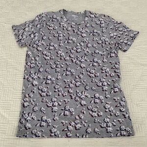 Bonobos Floral Patterned Gray Men's Shirt Size Medium
